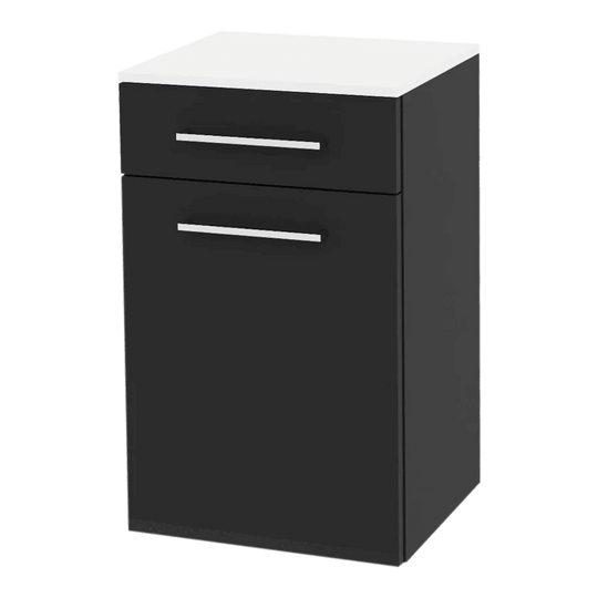 Glo Wall Mount Styling Station with Tilt-out Appliance Holder and Solid Surface Countertop (Cabinet Only) - Kaemark