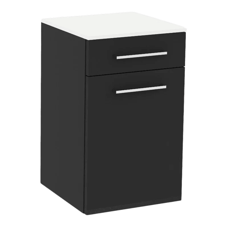 Glo Wall Mount Styling Station with Tilt-out Appliance Holder and Solid Surface Countertop (Cabinet Only) - Kaemark