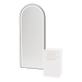 Glo Wall Mount Styling Station with Tilt-out Appliance Holder and Black Full-Length Arch Paloma Mirror - Kaemark