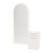 Glo Wall Mount Styling Station with Tilt-out Appliance Holder and Gold Full-Length Arch Paloma Mirror - Kaemark