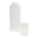 Glo Wall Mount Styling Station with Tilt-out Appliance Holder and Gold Full-Length Arch Paloma Mirror - Kaemark
