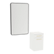 Glo Wall Mount Styling Station with Tilt-out Appliance Holder and Black Rectangle Westin Mirror - Kaemark