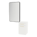 Glo Wall Mount Styling Station with Tilt-out Appliance Holder and Black Rectangle Westin Mirror - Kaemark
