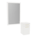 Glo Wall Mount Styling Station with Tilt-out Appliance Holder and Silver Rectangle Glo Mirror - Kaemark
