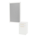 Glo Wall Mount Styling Station with Tilt-out Appliance Holder and Silver Rectangle Glo Mirror - Kaemark