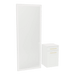 Glo Wall Mount Styling Station with Tilt-out Appliance Holder and Silver Full-Length Rectangle Glo Mirror - Kaemark