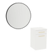 Glo Laminate Wall Mount Styling Station with Tilt-Out Appliance Holder and Westin Round Mirror - Kaemark