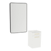 Glo Laminate Wall Mount Styling Station with Solid Surface Countertop, Tilt-Out Appliance Holder, and Westin Rectangle Mirror - Kaemark
