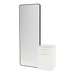 Glo Wall Mount Styling Station with Tilt-out Appliance Holder, Solid Surface Countertop, and Black Full-Length Rectangle Westin Mirror - Kaemark