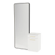 Glo Wall Mount Styling Station with Tilt-out Appliance Holder, Solid Surface Countertop, and Black Full-Length Rectangle Westin Mirror - Kaemark