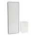 Glo Wall Mount Styling Station with Tilt-out Appliance Holder, Solid Surface Countertop, and Black Full-Length Rectangle Westin Mirror - Kaemark