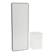 Glo Wall Mount Styling Station with Tilt-out Appliance Holder, Solid Surface Countertop, and Black Full-Length Rectangle Westin Mirror - Kaemark