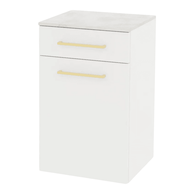 Glo Wall Mount Styling Station with Tilt-out Appliance Holder and Solid Surface Countertop (Cabinet Only) - Kaemark