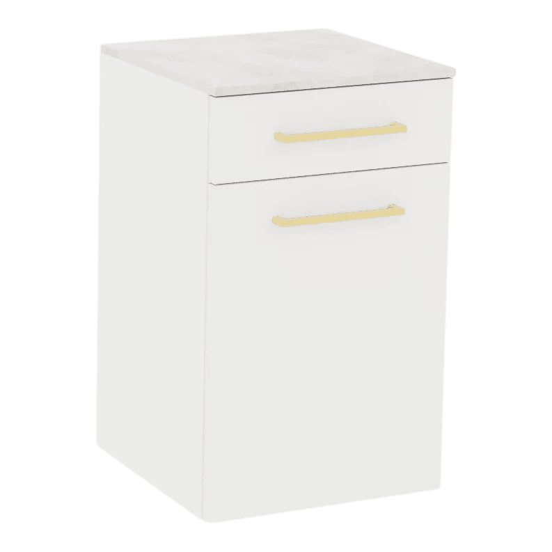 Glo Wall Mount Styling Station with Tilt-out Appliance Holder and Solid Surface Countertop (Cabinet Only) - Kaemark