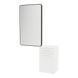 Glo Laminate Wall Mount Styling Station with Solid Surface Countertop, Tilt-Out Appliance Holder, and Westin Rectangle Mirror - Kaemark