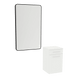Glo Laminate Wall Mount Styling Station with Solid Surface Countertop, Tilt-Out Appliance Holder, and Westin Rectangle Mirror - Kaemark
