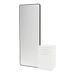 Glo Wall Mount Styling Station with Tilt-out Appliance Holder, Solid Surface Countertop, and Black Full-Length Rectangle Westin Mirror - Kaemark