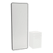 Glo Wall Mount Styling Station with Tilt-out Appliance Holder, Solid Surface Countertop, and Black Full-Length Rectangle Westin Mirror - Kaemark