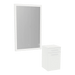 Glo Wall Mount Styling Station with Tilt-out Appliance Holder, Solid Surface Countertop, and Silver Rectangle Glo Mirror - Kaemark