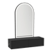 Glo Wall Mount Styling Station with Nestled Appliance Holder and Black Arch Paloma Mirror - Kaemark