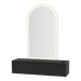 Glo Wall Mount Styling Station with Nestled Appliance Holder and Gold Arch Paloma Mirror - Kaemark