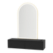 Glo Wall Mount Styling Station with Nestled Appliance Holder and Gold Arch Paloma Mirror - Kaemark