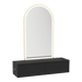 Glo Wall Mount Styling Station with Nestled Appliance Holder and Gold Arch Paloma Mirror - Kaemark