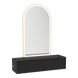 Glo Wall Mount Styling Station with Nestled Appliance Holder and Gold Arch Paloma Mirror - Kaemark