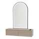 Glo Wall Mount Styling Station with Nestled Appliance Holder and Black Arch Paloma Mirror - Kaemark