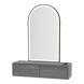 Glo Wall Mount Styling Station with Nestled Appliance Holder and Black Arch Paloma Mirror - Kaemark