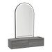 Glo Wall Mount Styling Station with Nestled Appliance Holder and Black Arch Paloma Mirror - Kaemark