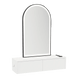 Glo Wall Mount Styling Station with Nestled Appliance Holder and Black Arch Paloma Mirror - Kaemark