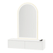 Glo Wall Mount Styling Station with Nestled Appliance Holder and Gold Arch Paloma Mirror - Kaemark