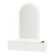 Glo Wall Mount Styling Station with Nestled Appliance Holder and Gold Arch Paloma Mirror - Kaemark