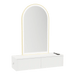 Glo Wall Mount Styling Station with Nestled Appliance Holder and Gold Arch Paloma Mirror - Kaemark