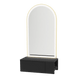 Glo Wall Mount Styling Station with Concealed Appliance Holder and Gold Arch Paloma Mirror - Kaemark