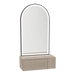 Glo Wall Mount Styling Station with Concealed Appliance Holder and Black Arch Paloma Mirror - Kaemark