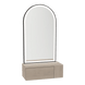 Glo Wall Mount Styling Station with Concealed Appliance Holder and Black Arch Paloma Mirror - Kaemark