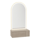 Glo Wall Mount Styling Station with Concealed Appliance Holder and Gold Arch Paloma Mirror - Kaemark