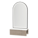 Glo Wall Mount Styling Station with Concealed Appliance Holder, Solid Surface Countertop, and Black Arch Paloma Mirror - Kaemark
