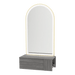 Glo Wall Mount Styling Station with Concealed Appliance Holder and Gold Arch Paloma Mirror - Kaemark