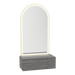 Glo Wall Mount Styling Station with Concealed Appliance Holder and Gold Arch Paloma Mirror - Kaemark