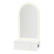 Glo Wall Mount Styling Station with Concealed Appliance Holder and Gold Arch Paloma Mirror - Kaemark