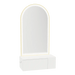 Glo Wall Mount Styling Station with Concealed Appliance Holder and Gold Arch Paloma Mirror - Kaemark