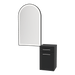 Glo Wall Mount Styling Station with Tilt-out Appliance Holder and Black Arch Paloma Mirror - Kaemark
