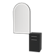 Glo Wall Mount Styling Station with Tilt-out Appliance Holder and Black Arch Paloma Mirror - Kaemark