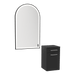 Glo Wall Mount Styling Station with Tilt-out Appliance Holder and Black Arch Paloma Mirror - Kaemark