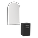 Glo Wall Mount Styling Station with Tilt-out Appliance Holder and Black Arch Paloma Mirror - Kaemark