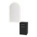 Glo Wall Mount Styling Station with Tilt-out Appliance Holder and Gold Arch Paloma Mirror - Kaemark