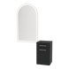 Glo Wall Mount Styling Station with Tilt-out Appliance Holder and Gold Arch Paloma Mirror - Kaemark